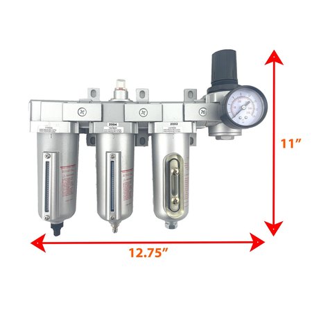 All Tool Depot 1/2" NPT HEAVY DUTY 4 Stages Filter Regulator Coalescing Desiccant Dryer System (AUTO DRAIN) F-FLMR764NA